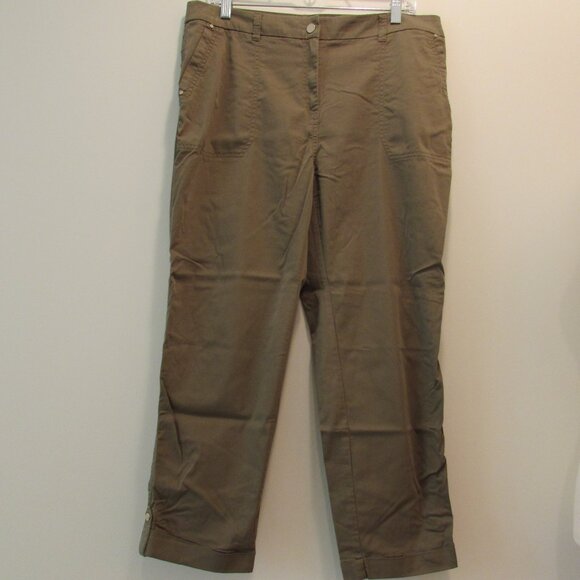 Chico's Olive Green Cotton/Nylon Pants Size 2P (Size 12 petite) - Picture 4 of 15